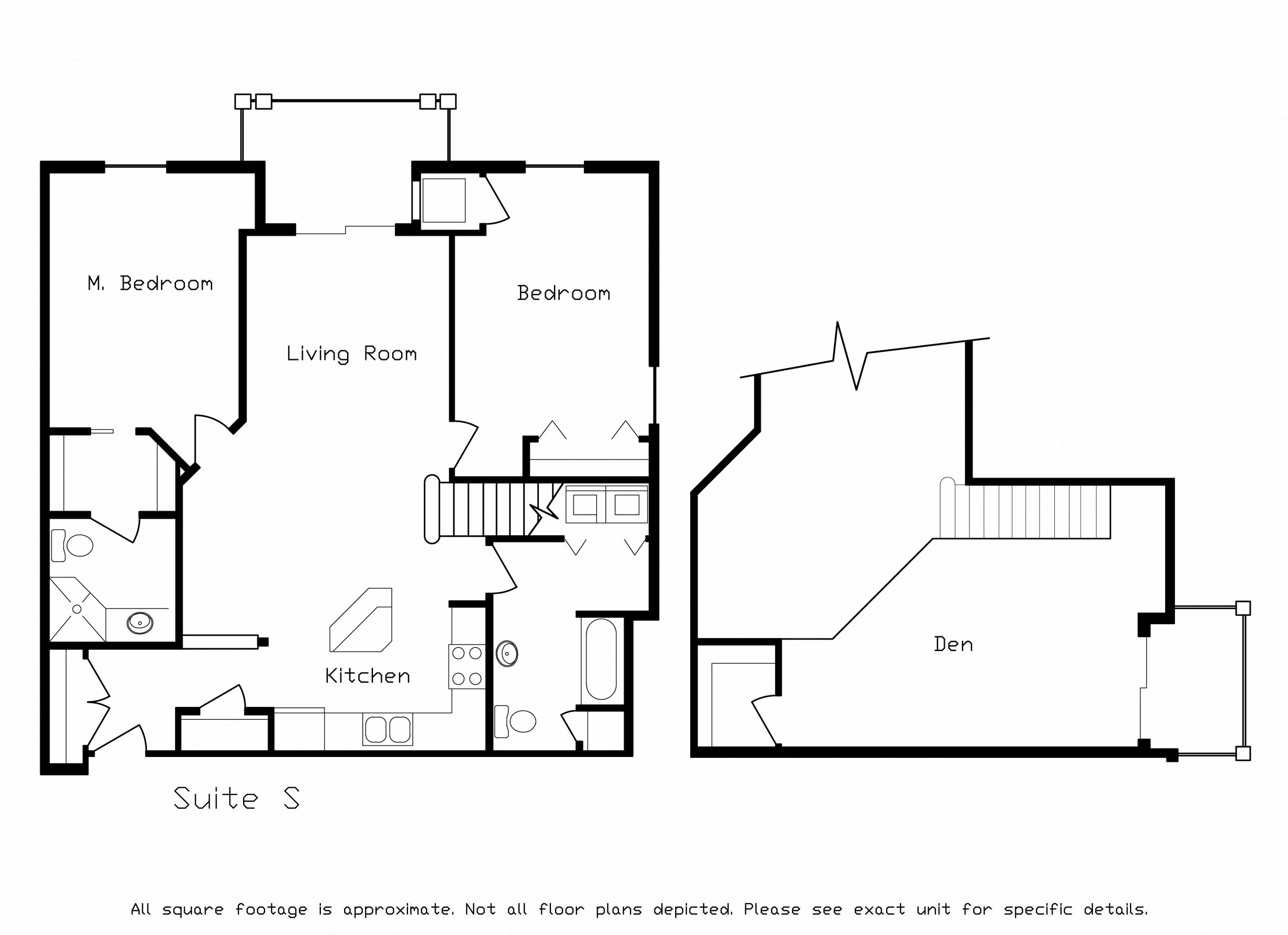 Floor plan for 2 beds, 2 baths, 1453 sqft